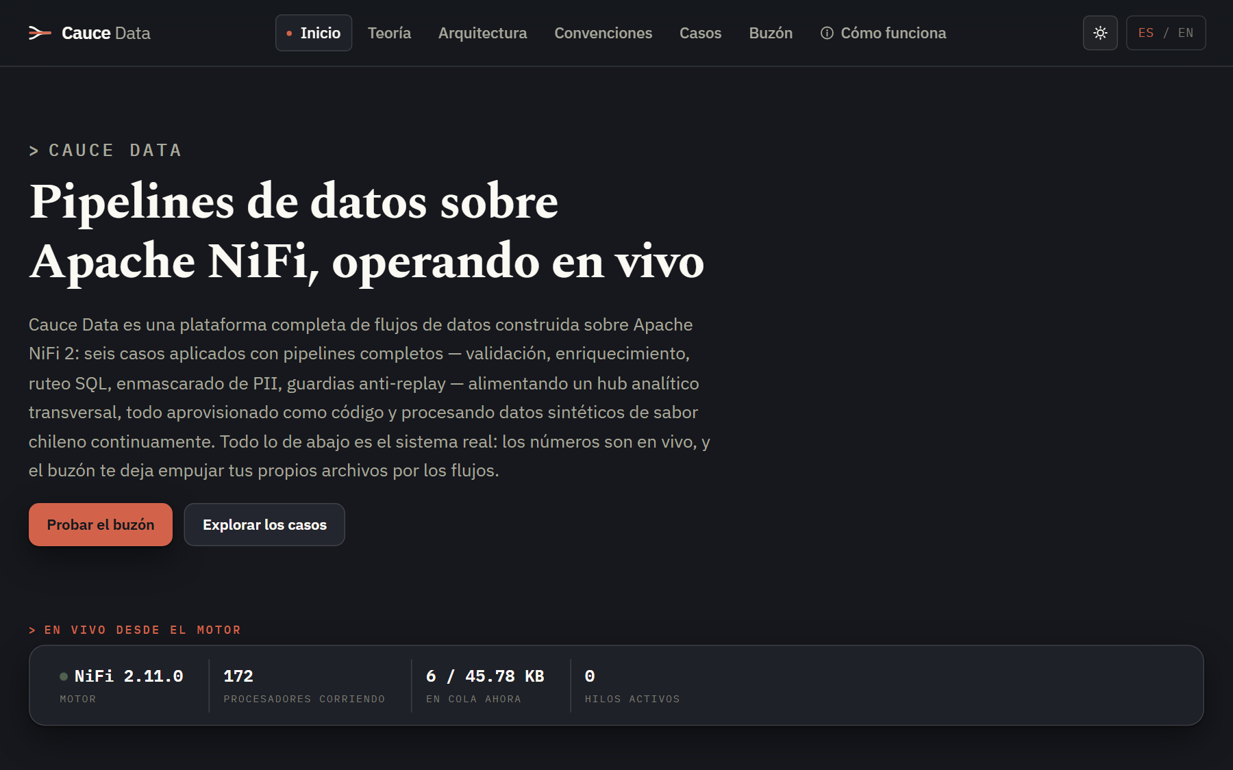 Cauce Data — Pipelines de datos en Apache NiFi